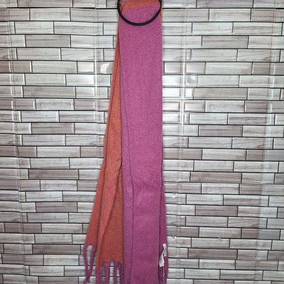 New Laundry by Design Women's Scarf Pink Rust Fringe Neck Warmer Accesories‎ - Picture 5 of 12